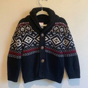 Gymboree holiday knit fair isle Shaw collar sweater 2T